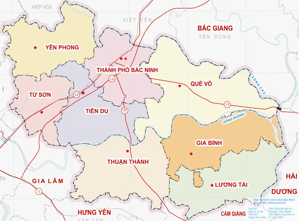 bản đồ bắc nình